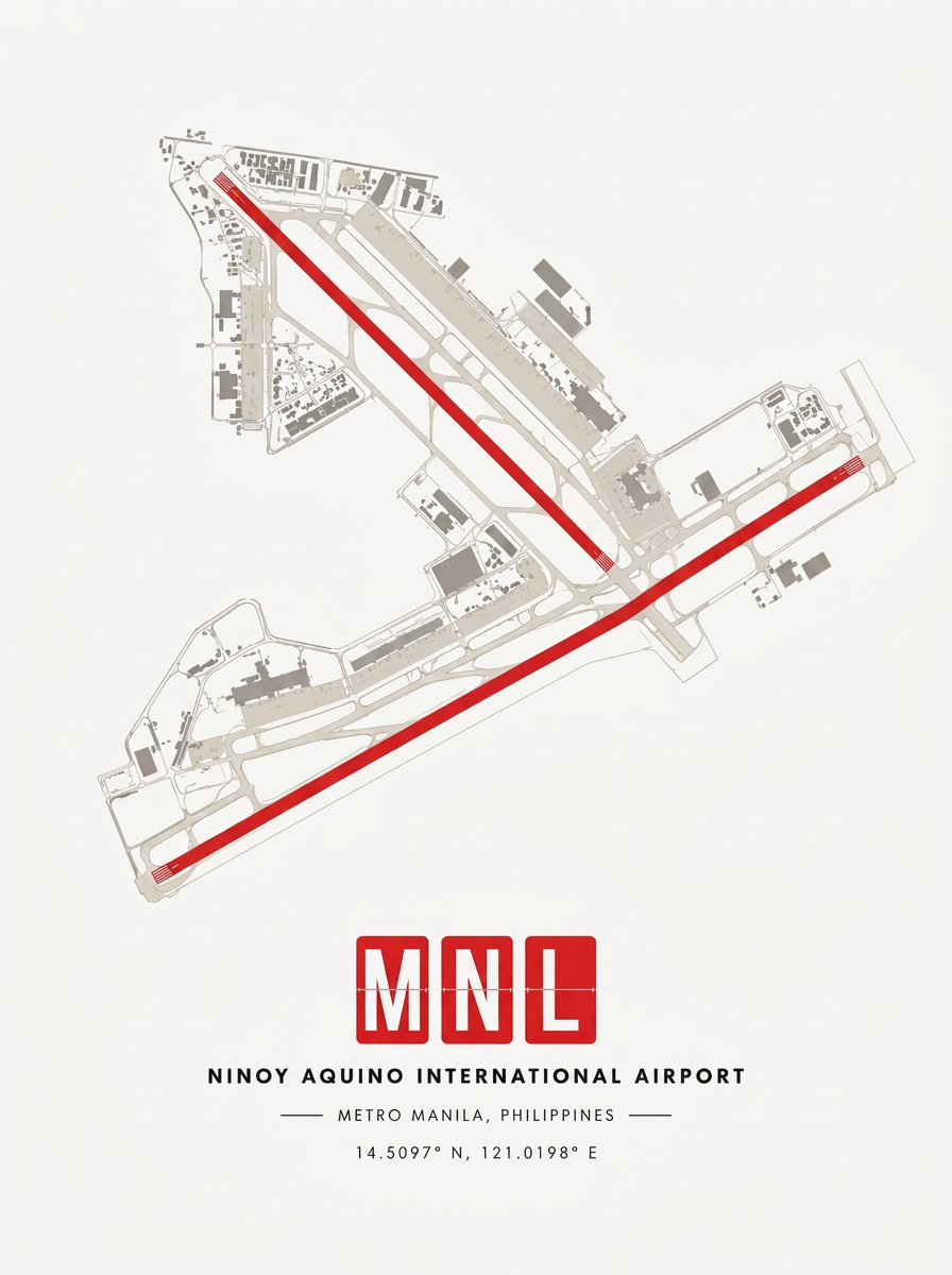 Airport layout diagram of Manila (RPLL) in AAVG livery colours