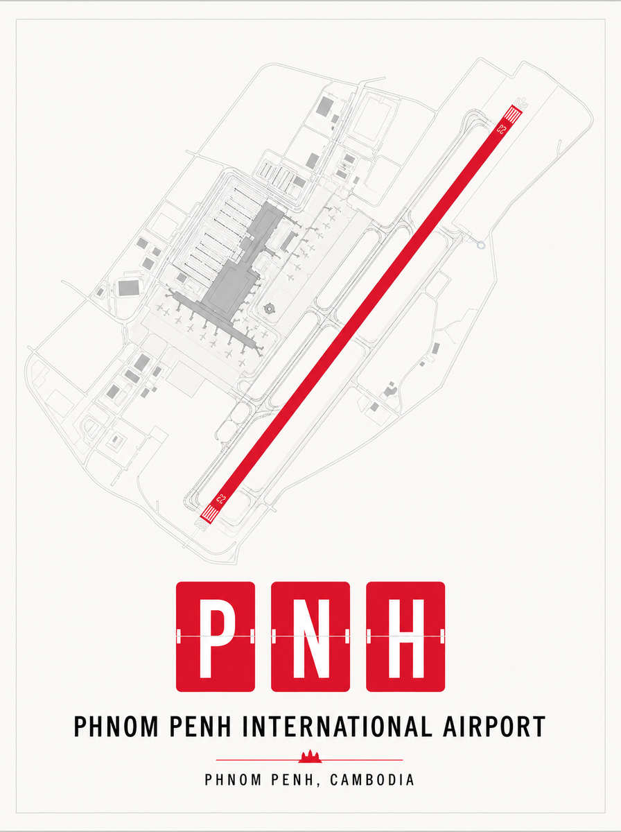 Airport layout diagram of Phnom Penh (VDPP) in AAVG livery colours